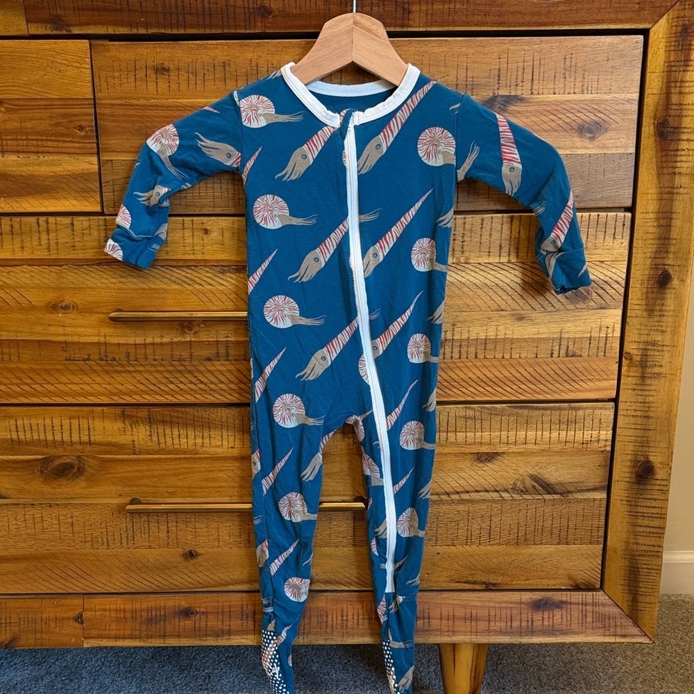 Kicked Pants Blue Kids One Piece Pajamas
